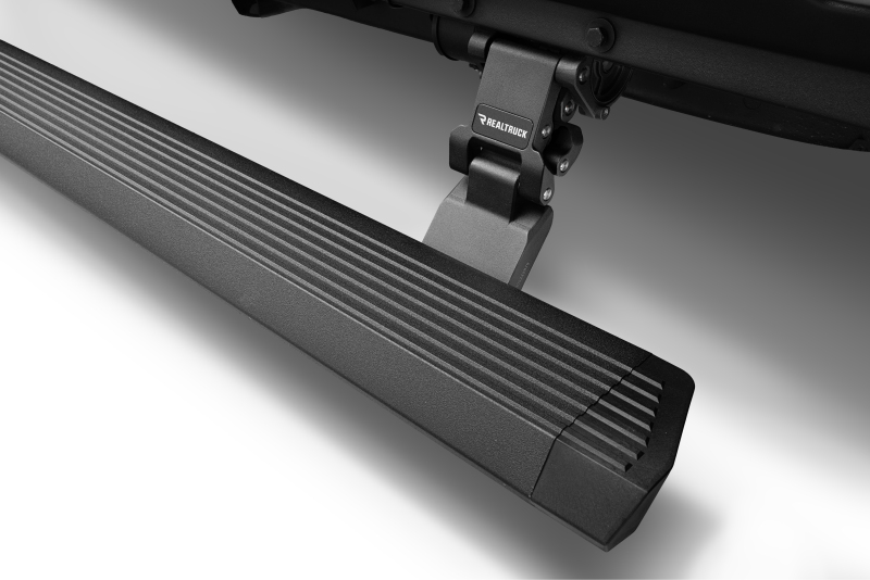 Jeep Wrangler Electric Running Boards - Go Rhino - VoltStep E1 Retractable, Dual-Motor, 6-inch, LED Lighting - Textured Black - `18-`24